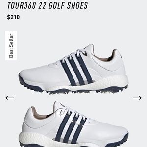 Adidas Tour 360 2022 golf shoes / spikes. Like new White Navy